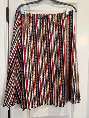 Haystacks - Women's Navy Red White Striped A-Line Skirt